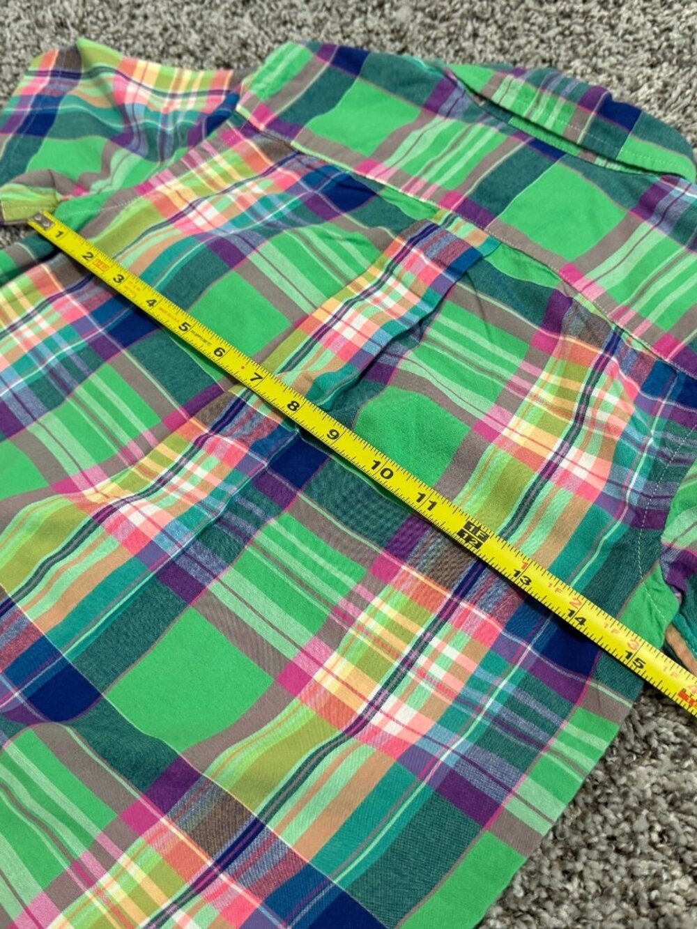 Ralph Lauren Short Sleeve Button Up Collared Plaid Shirt Boy's Size S - Picture 7 of 9